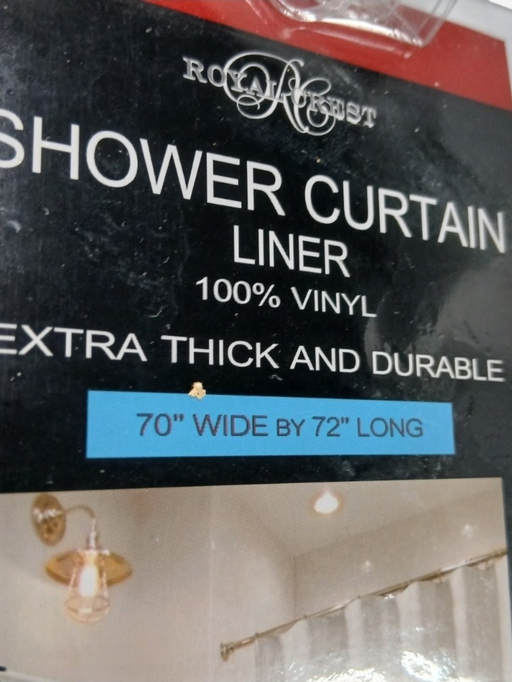 Royal Crest Vinyl Shower Curtain Liner 70x72 Extra Thick Durable Waterproof